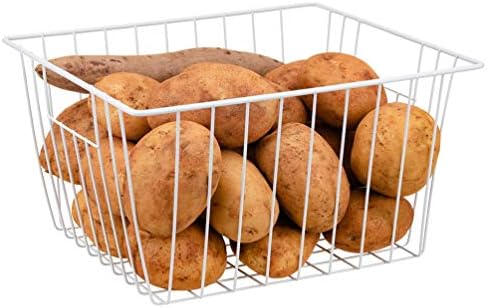 Freezer Basket Organizer, Refrigerator Metal Wire Storage Divider, Household Container Bins with Handles for Kitchen, Pa
