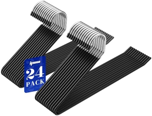 24pc Non Slip Open-Ended Pants Hangers, Metal Space Saving Jean Hangers