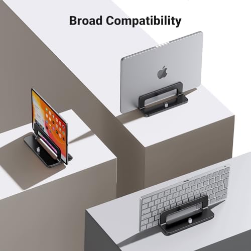 UGREEN Vertical Laptop Stand Holder for Desk Compatible with MacBook Pro, MacBook Air Stand Vertical Aluminum Adjustable