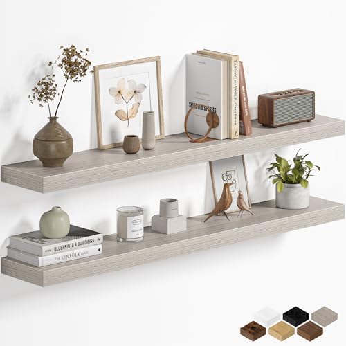 Fun Memories Floating Shelves for Wall 40 Inch, Set of 2 – Wall-Mounted Storage & Display Shelf with Invisible Bracket, 