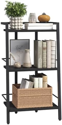 MAHANCRIS 3-Tier Book Shelf, Ladder Shelf, Bookcase, Ladder Shelving Unit