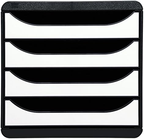 Exacompta Big-Box Glossy, 4 Drawers - Black/Glossy White
