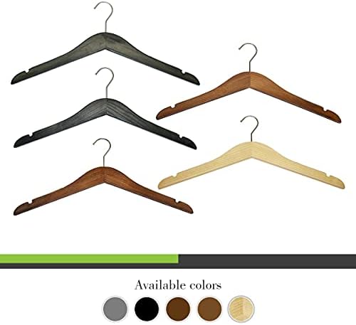 Slim Luxe Wood Top Hangers, Heavy Duty Pants Hangers, Skirt Hangers, Coat Hangers- Clothes Hangers - Non Slip, Slim and 