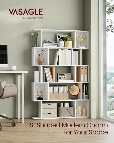 VASAGLE 5-Tier Bookcase, Open Storage, 35.4 x 9.4 x 62.6 Inches