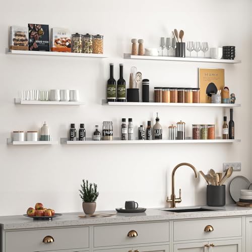 Heimlove Picture Ledge Shelf, Floating Shelves Set of 2, 31.5Inches Picture Shelf for Wall with Ledge, Kids Bookshelf Wa