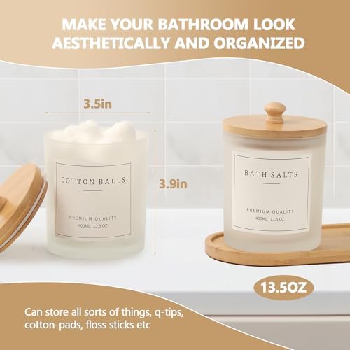 3 Pack Qtip Holder - Bathroom Organizers and Storage, Cotton Round Holder Cotton Swab Dispenser Cotton Ball Holder with 