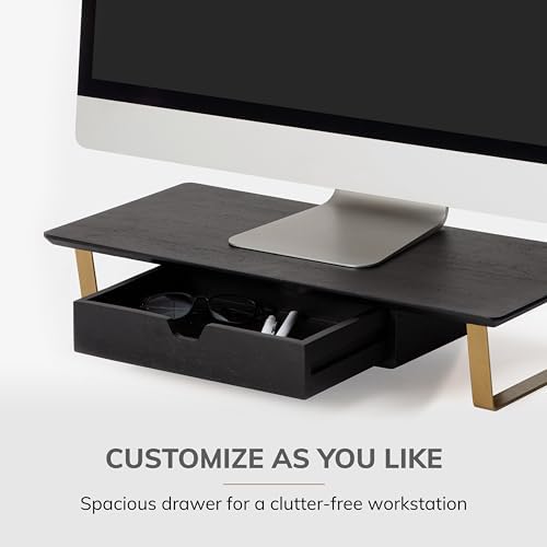 Anji Mountain Monitor Stand for Desk - Desktop Organizer & Laptop Riser, Ergonomic Monitor Riser, Space-Saving, Durable,