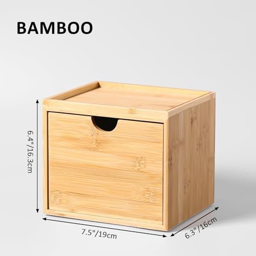 Bamboo Disposable Face Towel Holder Compatible with Clean Towel XL, Wooden Clean Towels Xl Container with Drawer, Facial