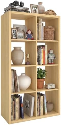 WannabeMyself【2026 Wooden Thick Frame】 8 Cube Storage Organizer with Anti-Tipping Kits, Reversible Open Back Book Shelf,