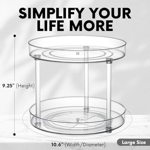 Clear Lazy Susan Organizer, Rotating Kitchen Pantry Organization and Storage, Medicine Cabinet Organizer, Lazy Susan Tur