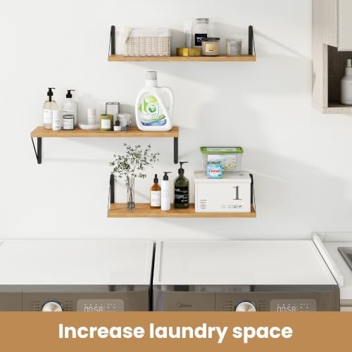 Heimlove Floating Book Shelves for Wall,27.56Inches Long Wall Mounted Bookshelves,Heavy Duty Bracket Shelves for Living 