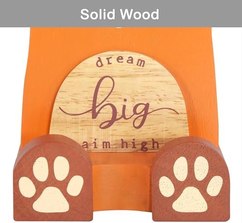 I'm Solid Wood Multipurpose Eyeglass Phone Pen & Pencil Holder Stand Stationery Desk Box Organizer Accessories Decor, Cute Home Office Desktop Decoration Birthday Graduation Gifts Fox Gifts (Fox)
