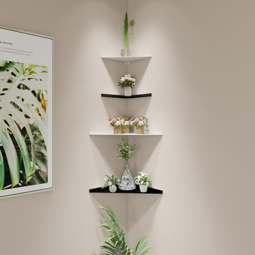 3.0mm Aluminum Alloy Corner Shelf Wall Mounted, for Bathrooms,Offices, Bedrooms,Kitchens,Dorm Rooms and Living Rooms (Wh