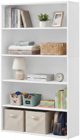 SONGMICS HOME 5-Tier Bookshelf, Narrow Shelving Unit