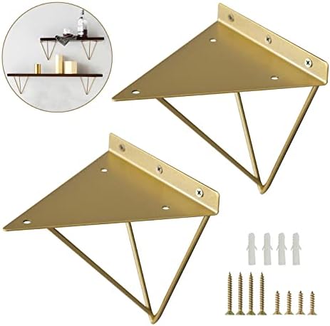 Pxzybd Brackets for Shelves Decorative, 2 Pcs Heavy-Duty Hairpin Shelf Brackets, Floating Metal Shelf Supporter, Shelvin