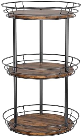 LAMU 3 Tier Lazy Susan Turntable Rotating Spice Rack Organizer for Cabinet