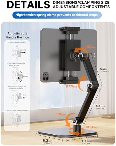 Portable Monitor Stand Holder for 15.6",18.5", Heavy Duty Aluminum Desktop