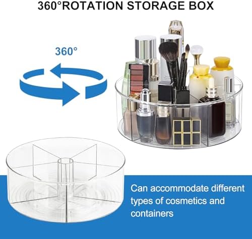 360° Rotating Makeup Organizer 11.5" Clear Turntable Lazy Susan Organizer for Vanity, Bathroom Counter, Pantry, Cabinet,