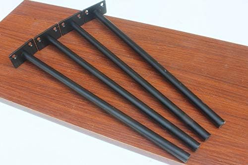 8 Pcs 12" Black Solid Steel Floating Shelf Bracket Blind Shelf Supports - Hidden Brackets for Floating Wood Shelves - Co