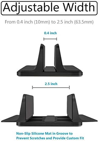 Vertical Laptop Stand for Desk [Adjustable] Sturdy Aluminum Dock Fits All Laptops (up to 20.3 inches) Space Saving, Mode