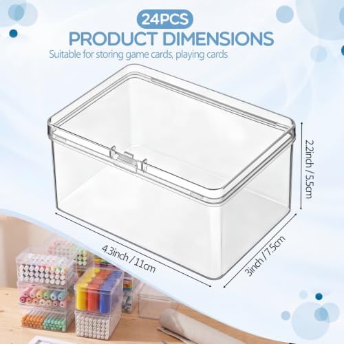 SATINIOR Small Clear Plastic Container Box, 4.3 x 3 x 2.2in
