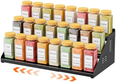 RCHYFEED 3 Tier Spice Rack Organizer for Cabinet,Expands 13.4 to 21.8 Inch