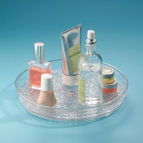 iDesign 9-Inch Plastic Lazy Susan Organizer, Clear, Set of 2