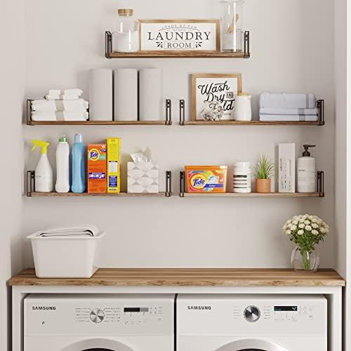 Wallniture Avila 24" Floating Shelves for Wall, Kitchen Organization & Office Shelves, Bookshelf for Living Room Decor, 