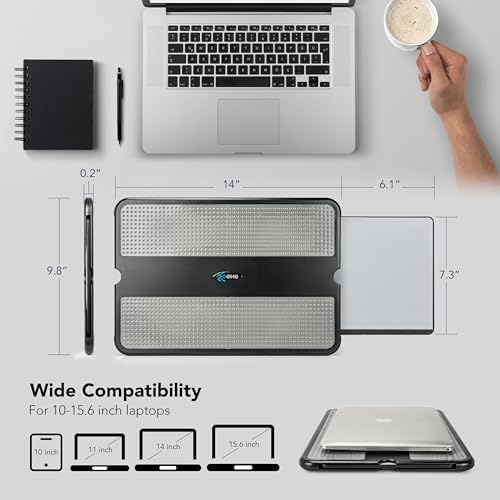 EHO Laptop Lap Pad - Laptop Stand Pad w Retractable Mouse Pad Tray, Anti-Slip Heat Shield Tablet Notebook Computer Stand