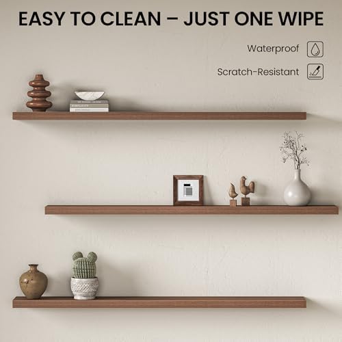 Fun Memories Floating Shelves for Wall 72 Inch, Set of 1 – Wall-Mounted Storage & Display Shelf with Invisible Bracket, 