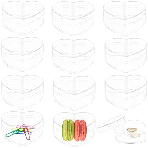Acrylic Boxes Clear Acrylic Box with Lids Heart-shaped Crystal Cube Jewelry Display Storage Box for Wedding Party Favor