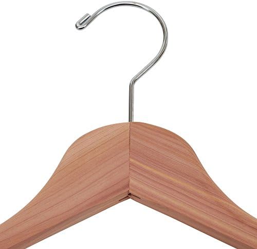 Household Essentials 26140 CedarFresh Red Cedar Wood Clothes Hangers with Fixed Bar and Swivel Hook - Set of 4, Brown,red