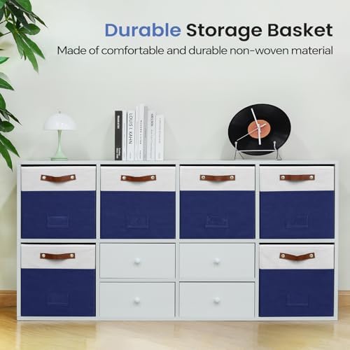 FinishingBo 13 inch Storage Bins with Labels 6 Pack