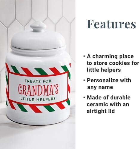 Let's Make Memories Personalized Cookie Jar - For Bakers - Kitchenware - Ceramic - Airtight Lid - Treats for Little Help
