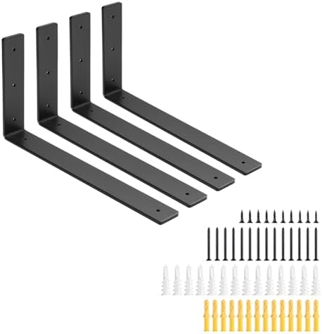 12 Inch Heavy Duty Floating Shelf L Brackets, 160 lbs, 4 Pack