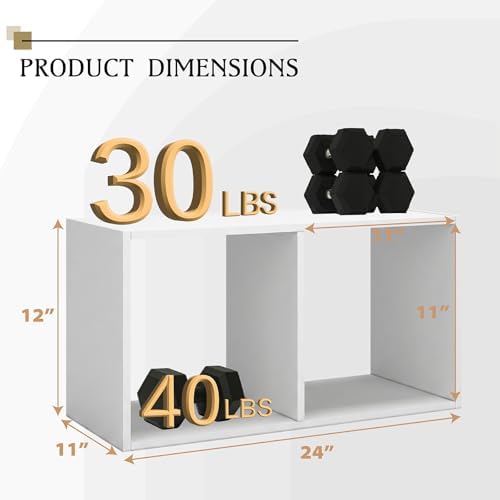 WannabeMyself【Easy Assembly】 2 Cube Storage Organizer with Anti-Tipping Kits,Reversible Open Back Book Shelf, Bookcase f