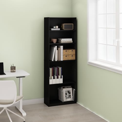 Frei Bookcases, Bookshelf, 71 Inch Tall 5 Tier Display Bookcase, with Adjustable Shelves, for Home Office, Living Room, 