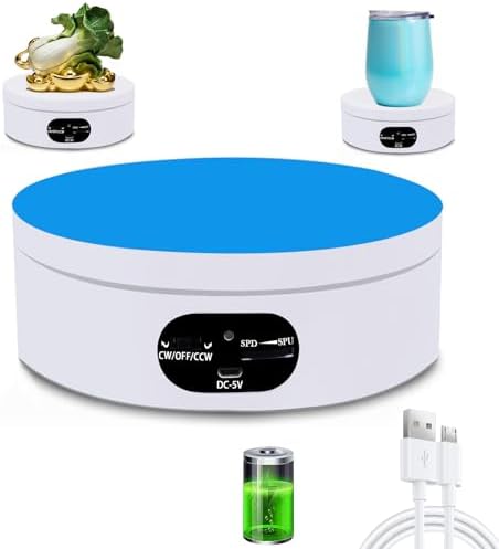 YVV Rotating Display Stand, 360 Degree Motorized Rotating Turntable, Adjustable Speed Rotating Display Stand, Electric S