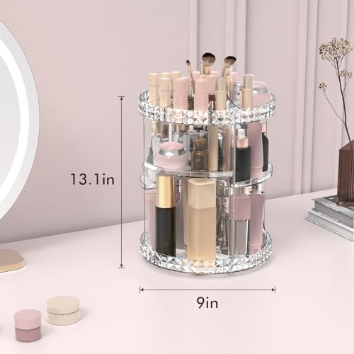 Rotating Makeup Organizer, 360° Spinning Skincare Organizers, Adjustable Layer Cosmetic Storage Lazy Susan Makeup Organi