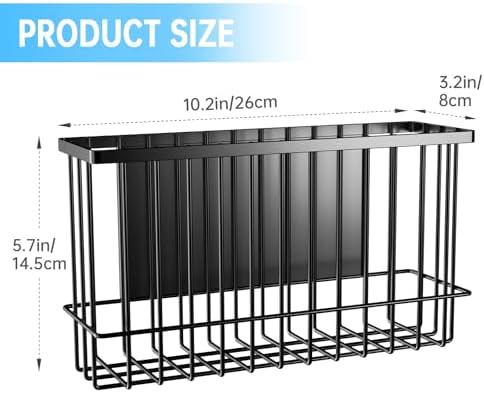 NiHome Magnetic Basket Organizer, Dryer Ball Holder, 1 Pack, Black
