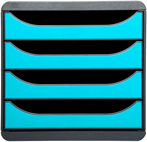 Exacompta Big-Box Iderama, 4 Drawers - Mouse Grey/Turquoise