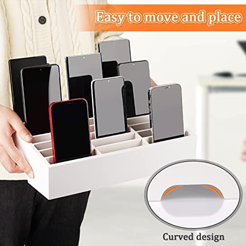 24-Grid Wooden Cell Phone Holder Desktop Organizer