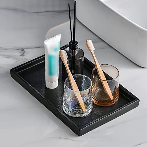 Ceramic Makeup Tray Redelaenor, Black Bathroom Accessories Holder for Kitchen Sink Organizer and Home Decorative Tray Re