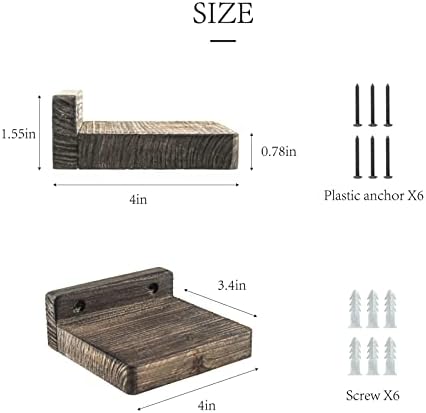 Freezing point Small Floating Shelves for Wall Set of 2 Natural Wood 4Inch Mini Wall Shelf Decor Plant Display Collectib