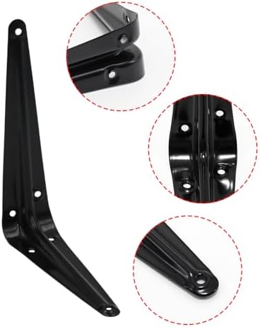 24Pcs 6 x 5 Inch Black Shelf Brackets, L Brackets