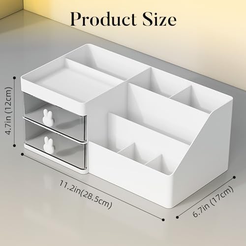 Makeup Organizer, Cosmetic Desk Storage Box with Drawers Skincare Organizers for Dressing Table, Countertop, Bathroom Co