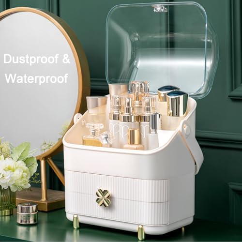 Preppy Skincare Organizers Makeup Organizer Holder Cosmetic Storage Box Display Case 3 Tiers Dust Free Cover Portable Ha