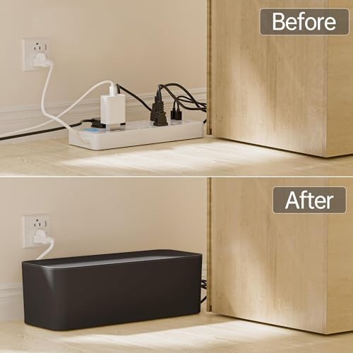 YECAYE 2 Pack Cable Management Box, Pet Friendly Cable Box Organizer for Home & Office, Child-Proof Floor Cord Cover, Co