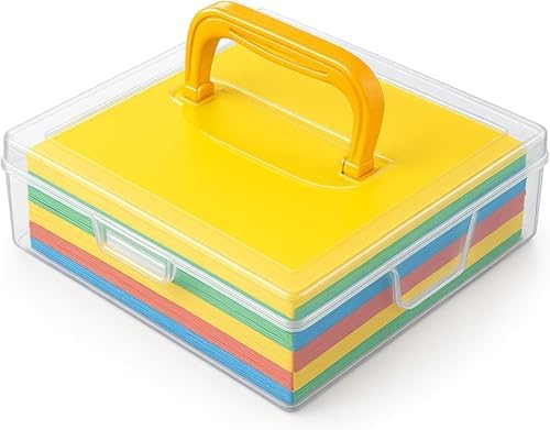 JapanBargain, Japanese Origami Paper Storage Box, Fits 6-inch Folding Paper up to 400 Sheets, Clear Plastic Craft Organi