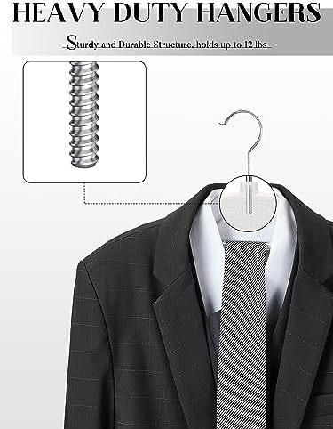 HOUSE DAY Plastic Hangers 50 Pack, Plastic Clothes Hangers Non Slip with Rubber Grip, Heavy Duty Coat Hanger with 360º Swivel Hook, Ultra Thin Hanger Space Saving Closet Organizer - White and Black